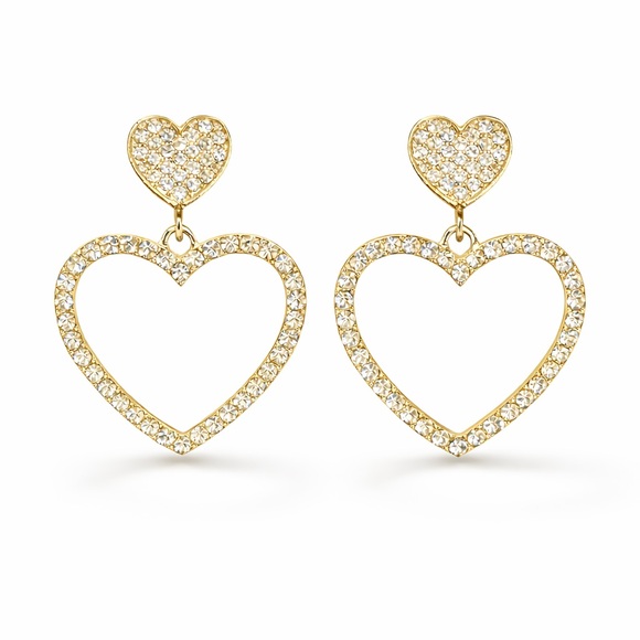 Anthropologie Jewelry - Gold Heart Earrings